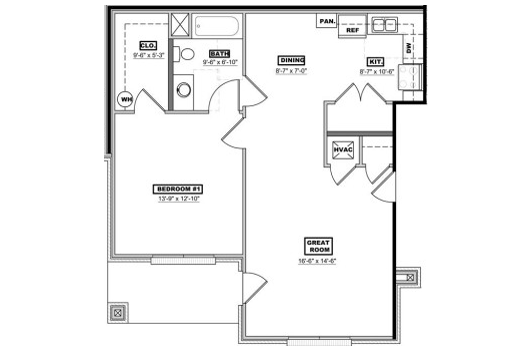 one bedroom floorplan