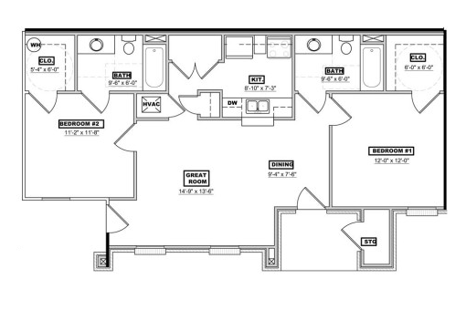 two bedroom floorplan